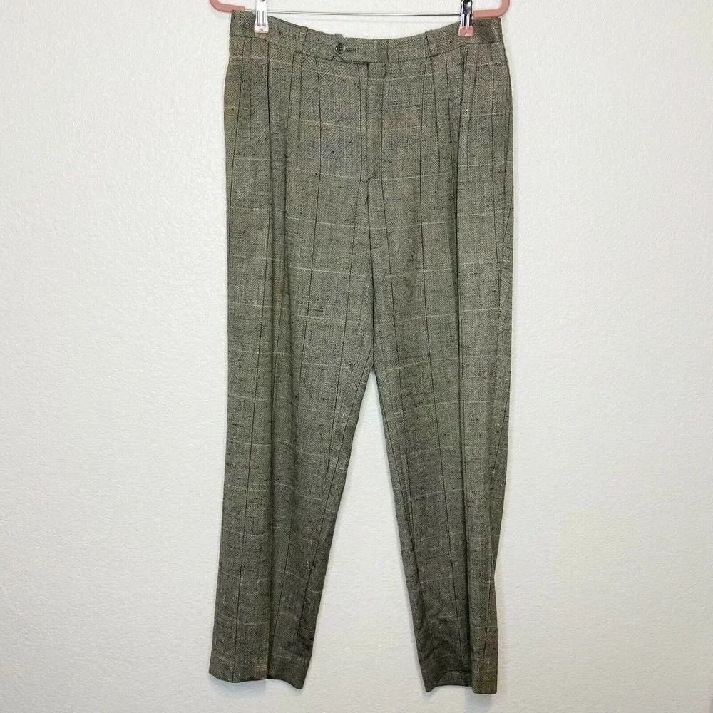 Vintage D’Alpino Italy F.LLI Garlanda Wool & Silk Tweed Trousers